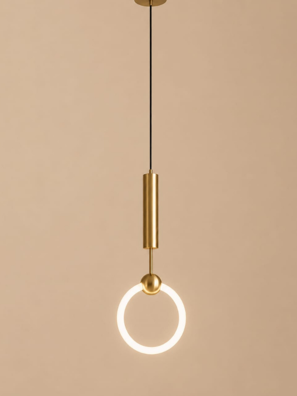 Abazhur Led Me Tre Nivele Ndricimi. Lartësi Të Ndrueshme — ngjyra Gold, material Metal