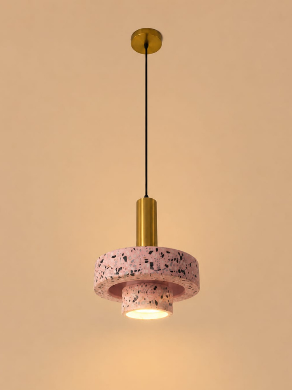 Abazhur Led — ngjyra Gold, Rozë, E zezë, material Mermer