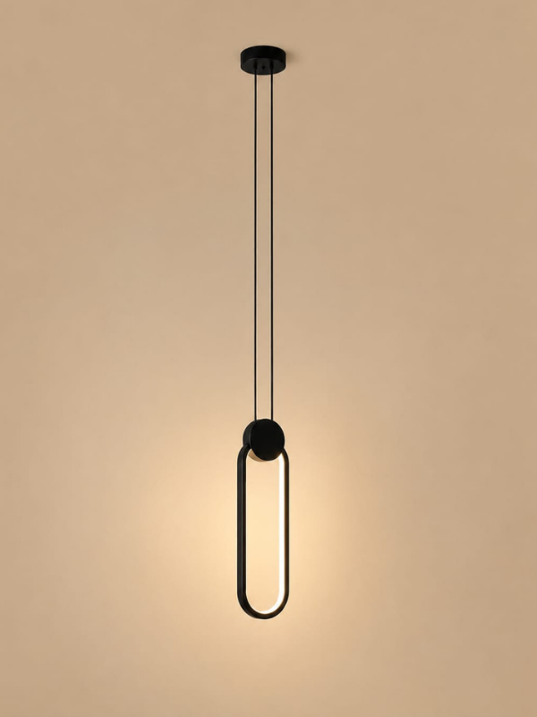 Abazhur Led — ngjyra E zezë, material Metal