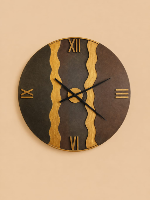 Orë Murale — ngjyra Kafe, Jeshile, Gol, material Metal