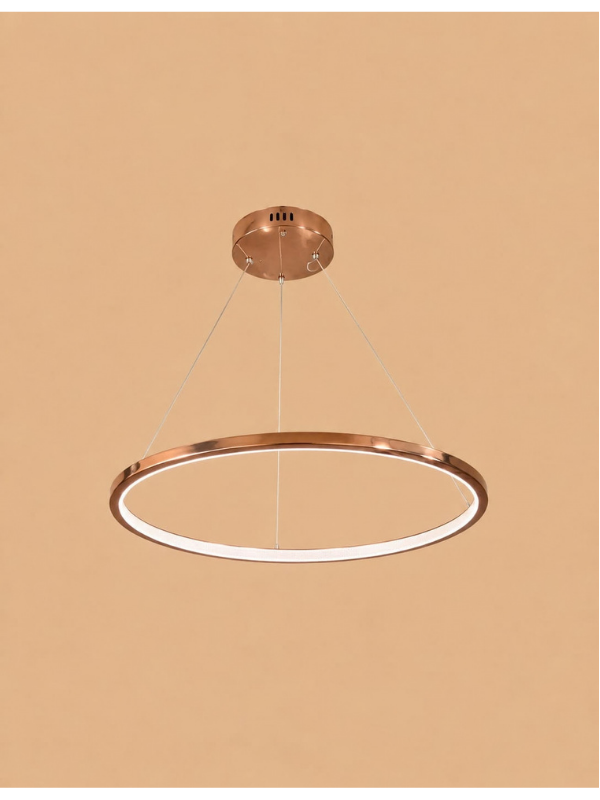 Abazhur Led Tre Nivele Ndriçimi — ngjyra Rozë, Gold, material Metal