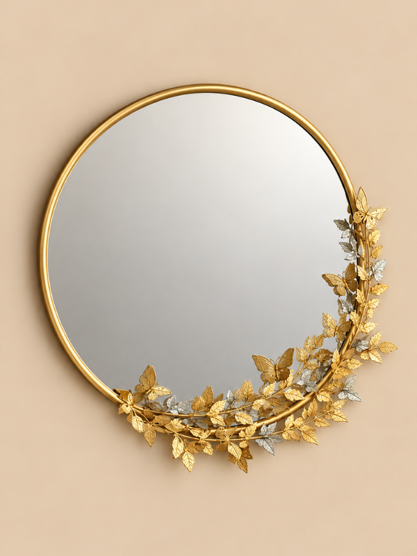 Pasqyra: Pasqyrë Dekorative — ngjyra Gold, material Metal