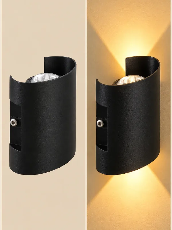 Bracetë Murale Led Me Nje Nivel Ndricimi — Braceta Murale, ngjyra E zezë, material Metal