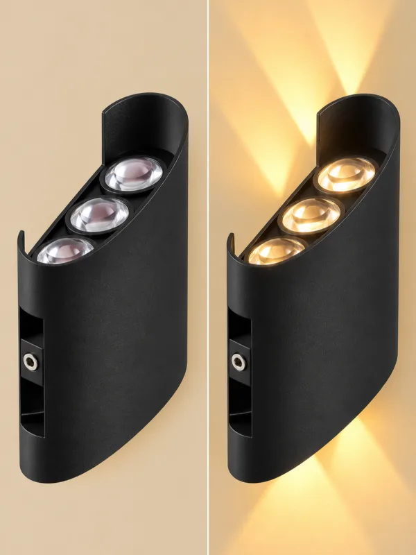 Bracetë Murale Led Me Nje Nivel Ndricimi — Braceta Murale, ngjyra E zezë, material Metal