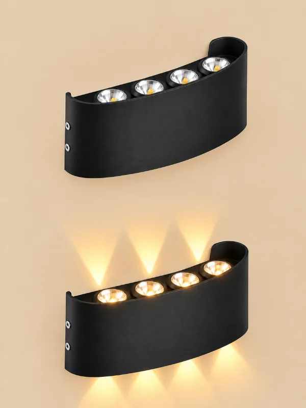Bracetë Murale Led Me Nje Nivel Ndricimi — Braceta Murale, ngjyra E zezë, material Metal