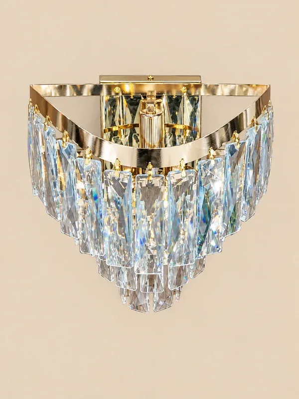 Bracetë Murale Me Kristale, Me Llampa Të Ndrueshme — Braceta Murale Me Kristale, ngjyra Gold-Transparent, material Metal-Kristal
