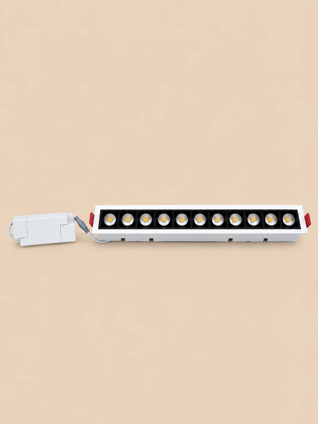 Spot Gipsi Linear Led Me Një Nivel Ndriçimi — Spote Led Inkaso, ngjyra Zezë-Bardhë, material Metal
