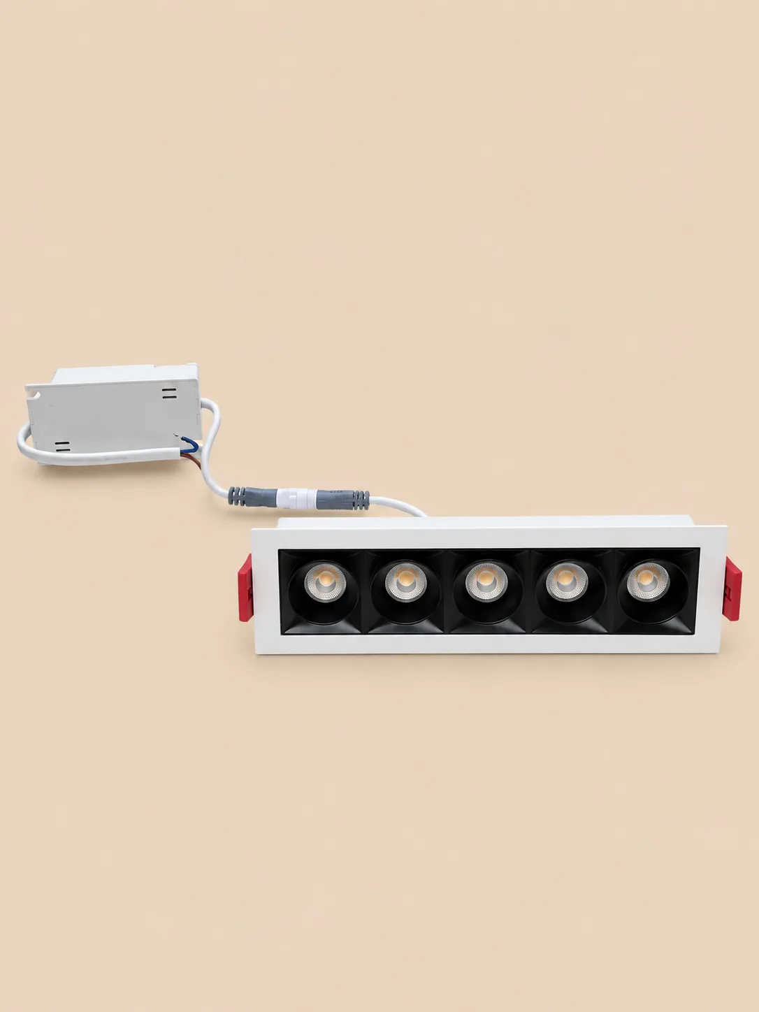 Spot Gipsi Linear Led Me Një Nivel Ndriçimi — Spote Led Inkaso, ngjyra Zezë-Bardhë, material Metal