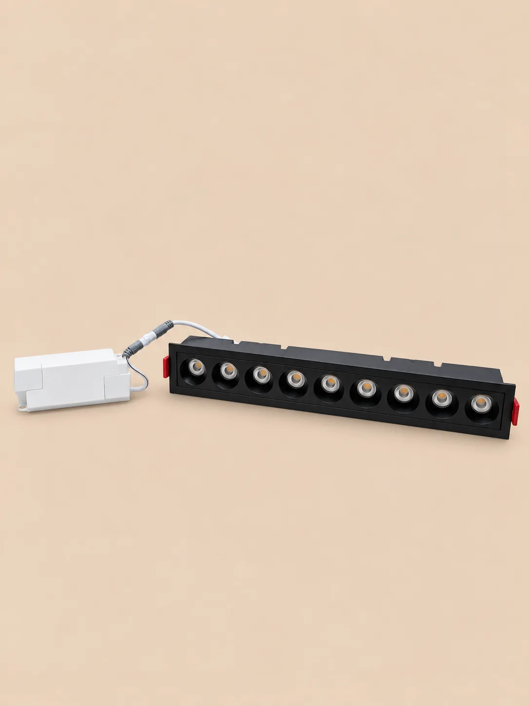Spot Gipsi Linear Led Me Një Nivel Ndriçimi — Spote Led Inkaso, ngjyra E zezë, material Metal