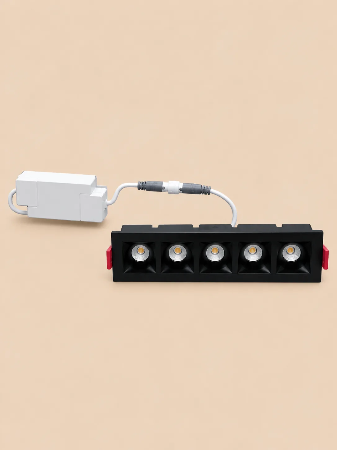 Spot Gipsi Linear Led Me Një Nivel Ndriçimi — Spote Led Inkaso, ngjyra Zezë-Bardhë, material Metal
